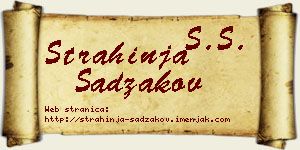 Strahinja Sadžakov vizit kartica